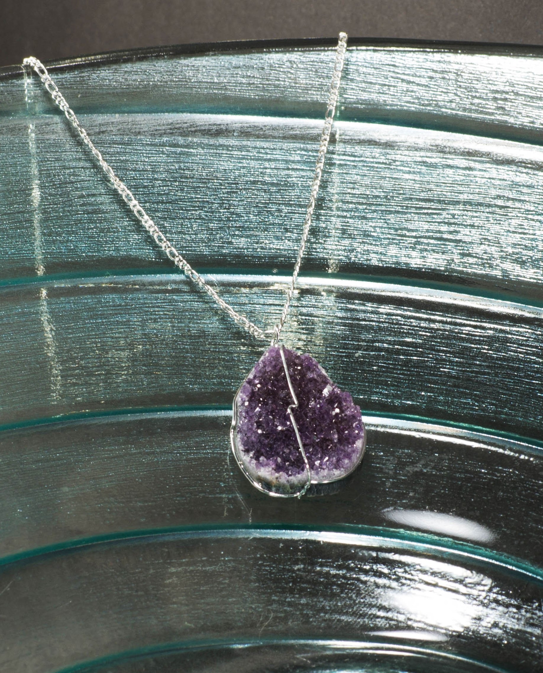 Silver Druse Crystal Pendant