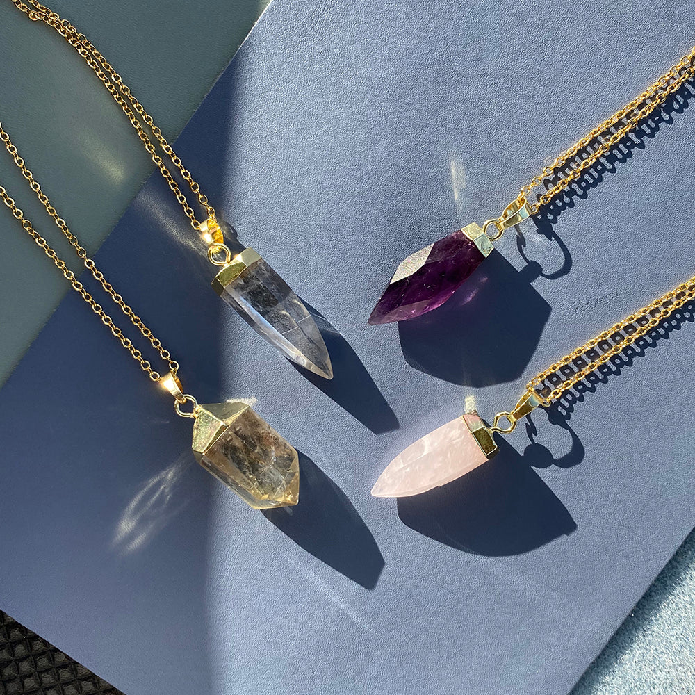 24 Caret Gold Quartz Necklace
