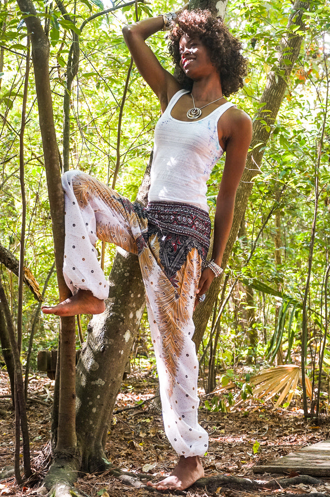 White Peacock Boho Pants