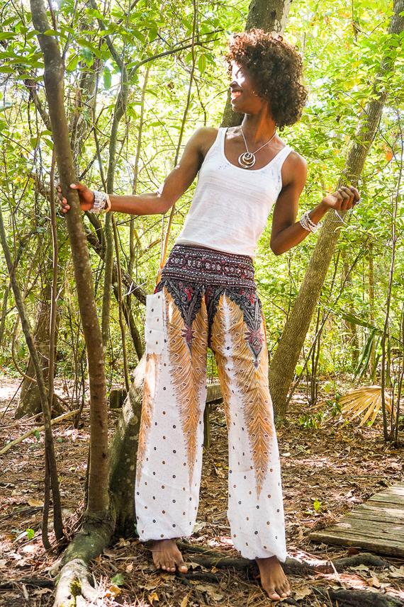 White Peacock Boho Pants